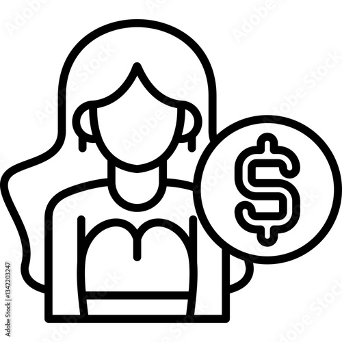 Paid Actress Icon Vector Element