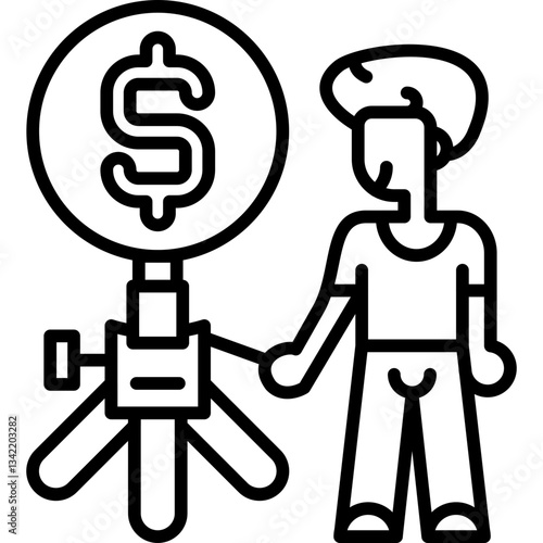 Paid Cameraman Icon Vector Element