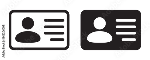 ID Card icon. Employee clerk card, driver license icon, Identification card icon.