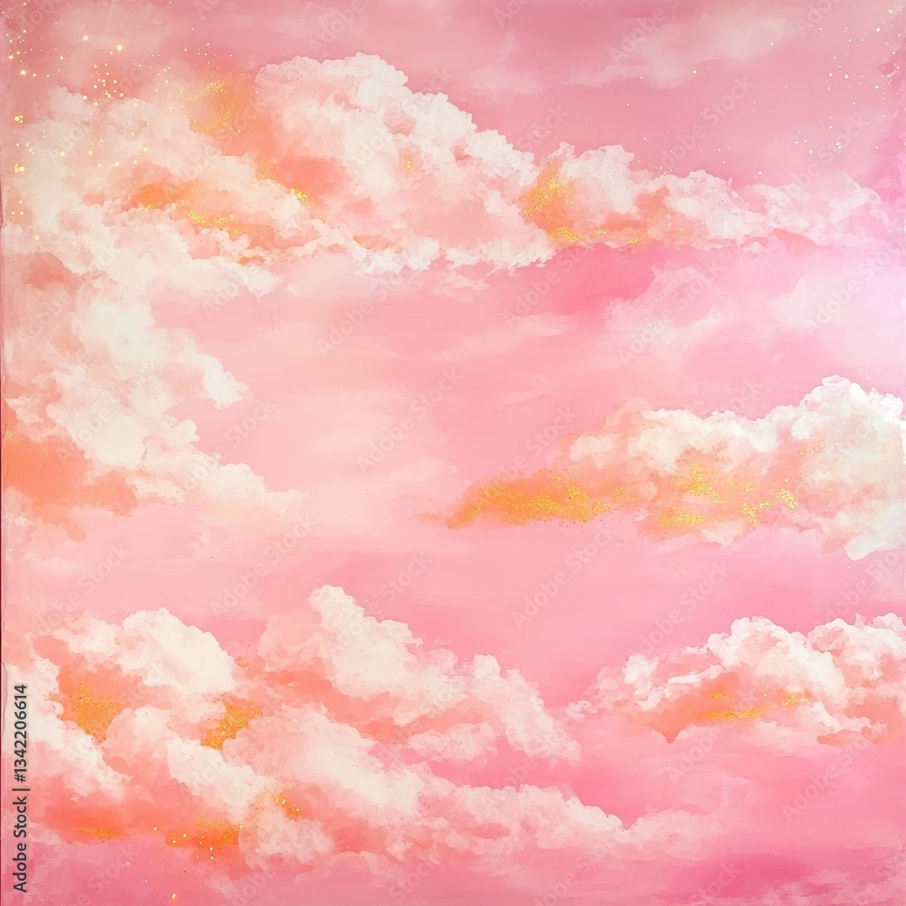 Naklejka premium Dreamy Pink Clouds: Abstract Sky Artwork with Soft Textures for Stunning Visuals