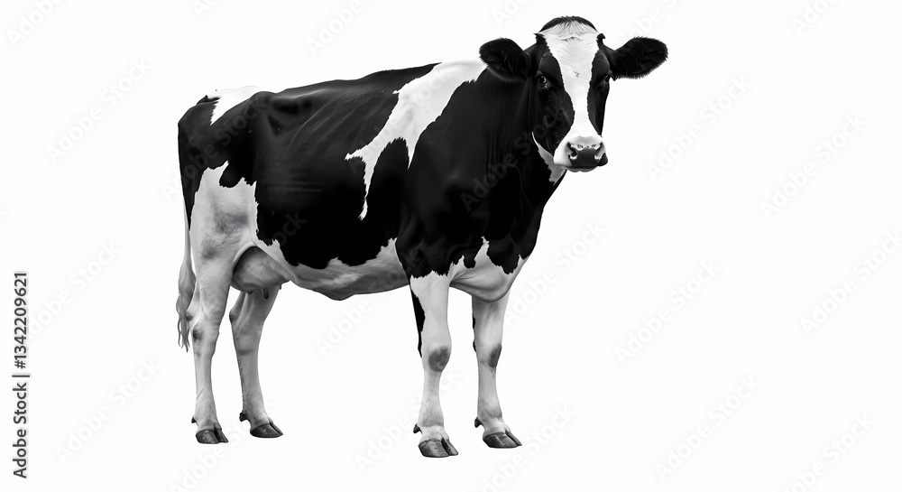 A Gentle Cow in Black and White A Gentle Cow in Black and White