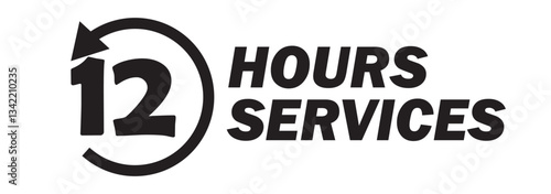 12 hour service icon set vector illustration.