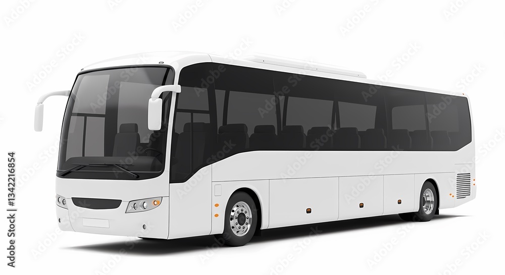 White and Black Modern Coach Bus White and Black Modern Coach Bus