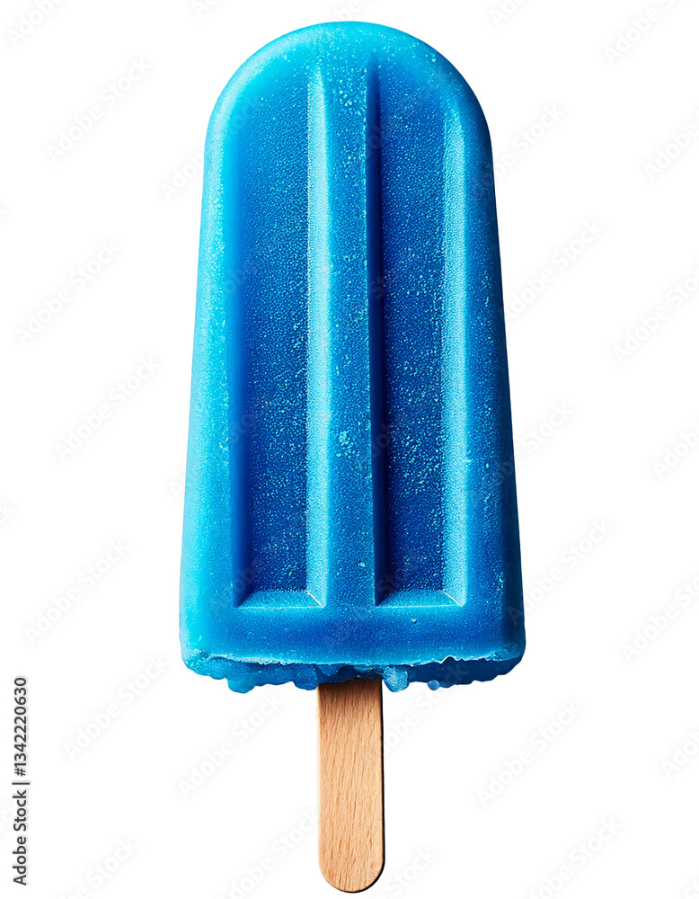 blue popsicle isolated on white background