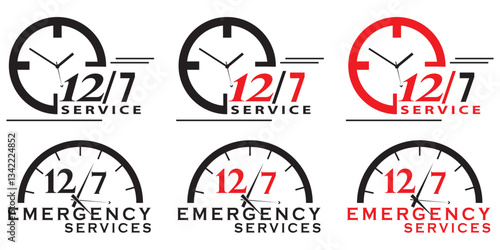 12 hours service vector symbol. 12h service duration sign. 12 h discount offer icon set. fast 12hr support sign collection.