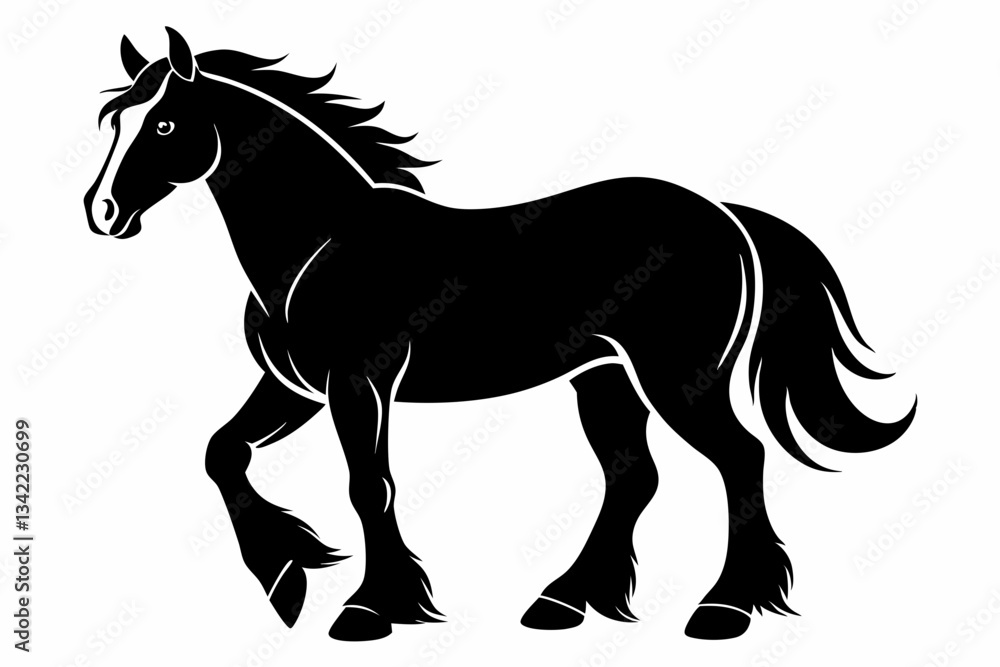 clydesdale horse line art silhouette vector illustration clydesdale horse line art silhouette vector illustration