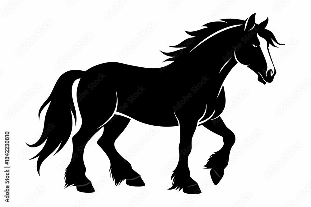 clydesdale horse line art silhouette vector illustration clydesdale horse line art silhouette vector illustration