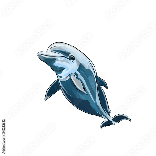 illustration of a bottlenose dolphin without background