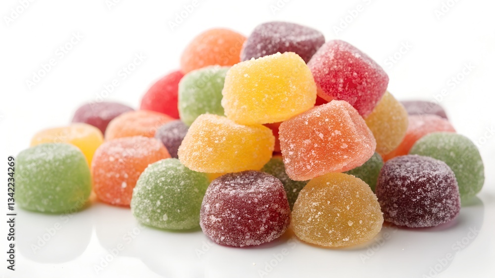 Colorful Sugar-Coated Gumdrops on Display Colorful Sugar-Coated Gumdrops on Display