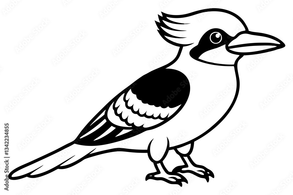 Fototapeta premium kookaburra line art silhouette vector illustration