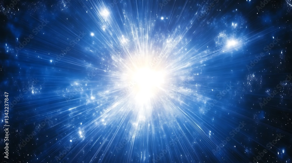 Fototapeta premium Cosmic Explosion Radiating Light.