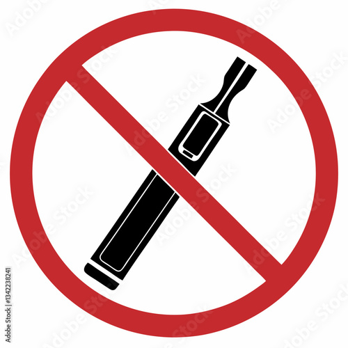 no vaping sign with vape pen icon on a white background