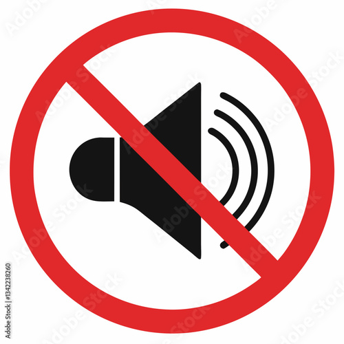 no sound sign with speaker icon on a white background