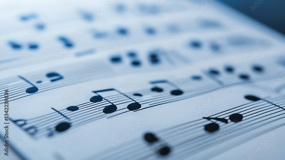 Close-up of musical notation on sheet music (2) Close-up of musical notation on sheet music (2)