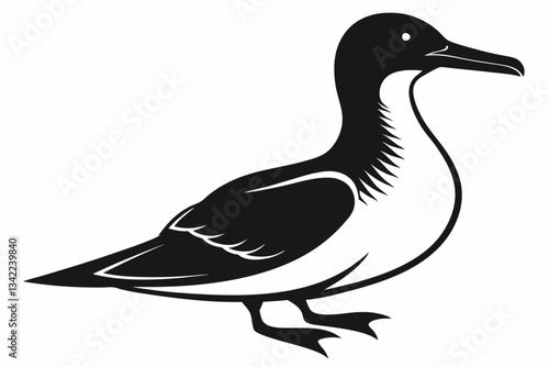 shearwater line art silhouette vector illustration