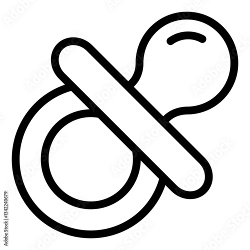 Pacifier outline icon representing baby soothing and comfort accessory
