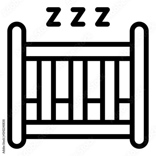 Cradle outline icon representing a sleeping bed for infants