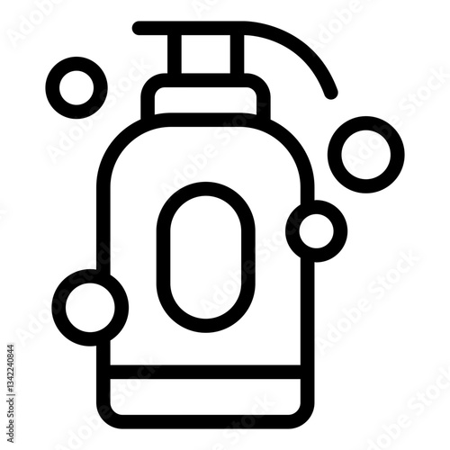 Baby shampoo outline icon representing gentle hair care for infants