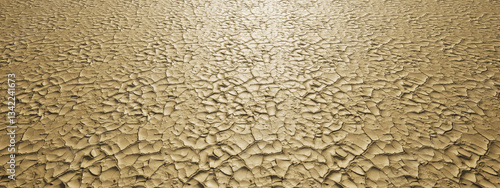 Concept or conceptual of a barren desert landscape. A 3d illustration as a metaphor for global warming and climate change, environment, ecology, policies protecting our planet and our future