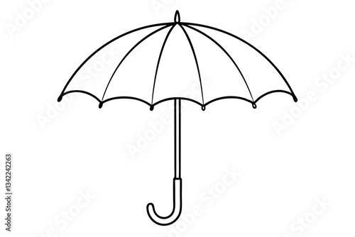 umbrella line art silhouette vector illustration