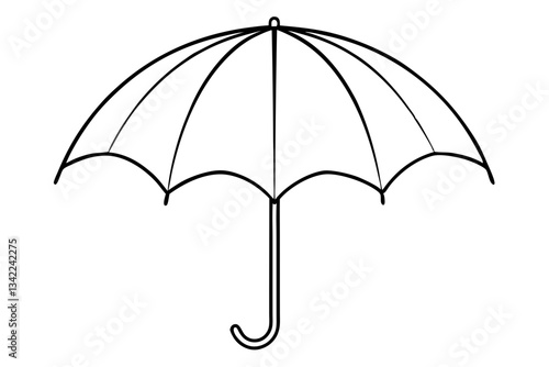 umbrella line art silhouette vector illustration