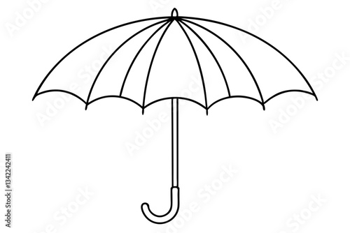 umbrella line art silhouette vector illustration