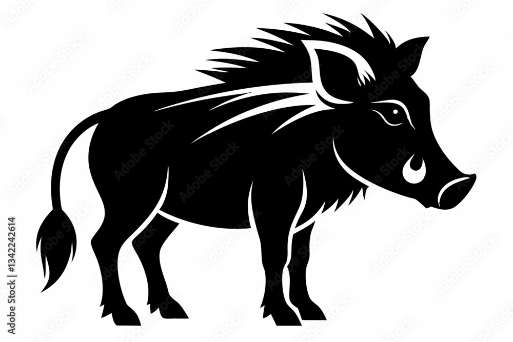 Obraz premium warthog line art silhouette vector illustration