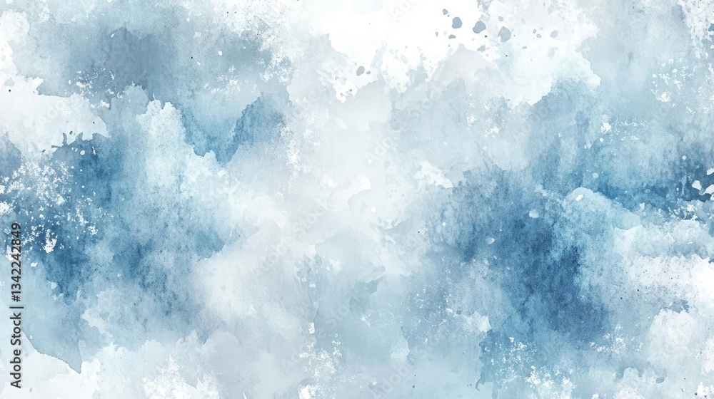 Obraz premium Abstract Blue And Grey Watercolor Wash Backgrounds With White Paint Splattering Effect Design Element For Art Illustration And Poster Making For Various Purposes Including Wallpaper And Wall Cover