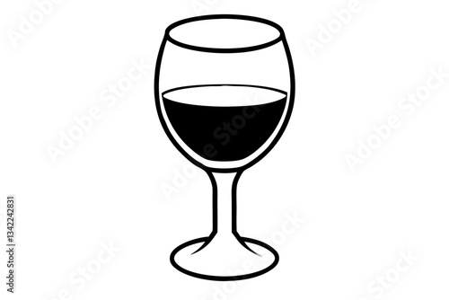 wine line art silhouette vector illustration