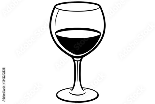 wine line art silhouette vector illustration