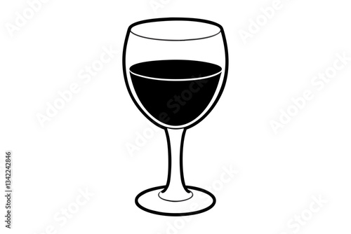 wine line art silhouette vector illustration