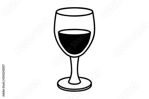 wine line art silhouette vector illustration