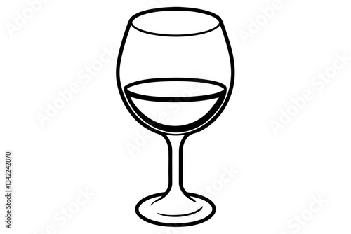 wine line art silhouette vector illustration