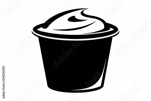 yogurt line art silhouette vector illustration