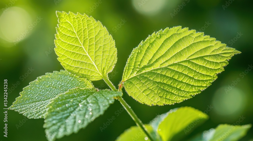 Vibrant Green Leaves Basking in Sunlight: A Close-Up Macro Photography of Nature's Beauty Vibrant Green Leaves Basking in Sunlight: A Close-Up Macro Photography of Nature's Beauty