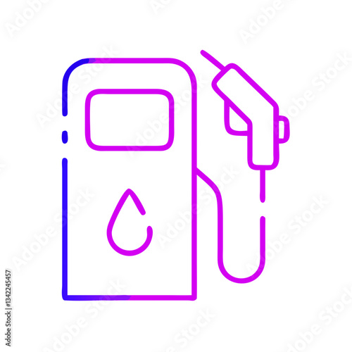 Fuel pump vector icon for aviation refueling in gradient outline