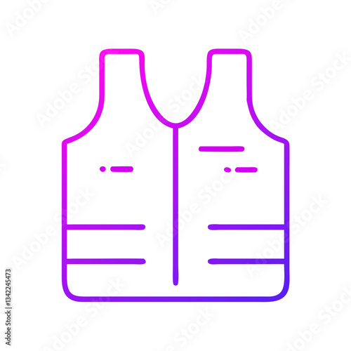 Safety vest vector icon for airport ground crew in gradient