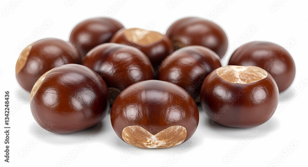Group of Shiny Brown Horse Chestnuts Group of Shiny Brown Horse Chestnuts