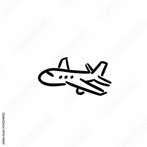 Minimalist logo design featuring a simple, white doodle of an airplane