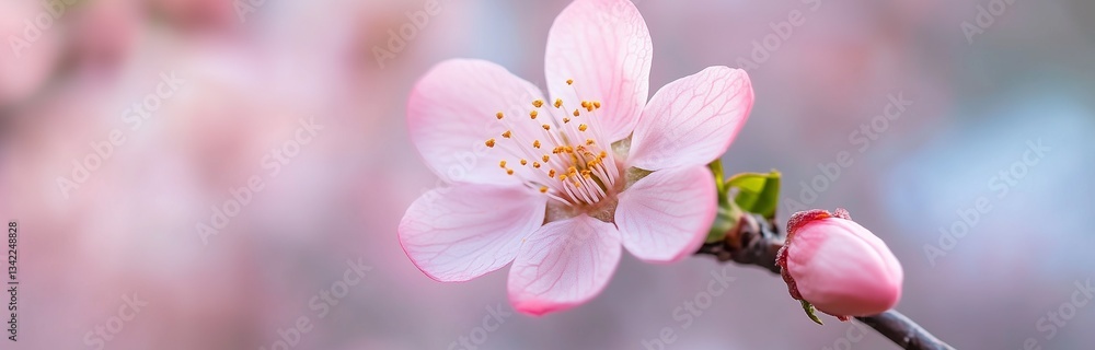 close up of a beautiful pink flower on a branch in spring close up of a beautiful pink flower on a branch in spring