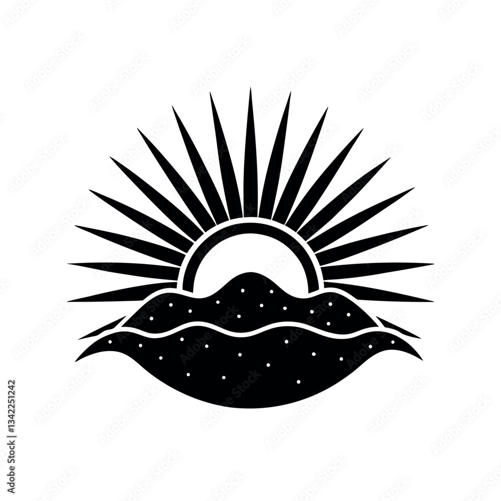 Obraz premium sun and clouds vector illustration