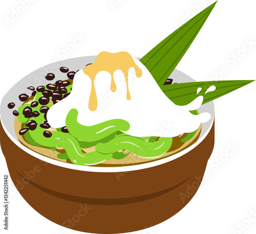 Indonesian food cendol illustration 