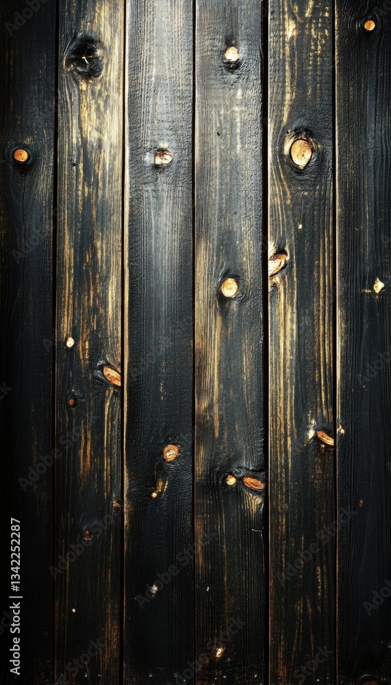 Dark wood planks create a rustic, textured background. The rich black and burnt tones add depth and character. Dark wood planks create a rustic, textured background. The rich black and burnt tones add depth and character.