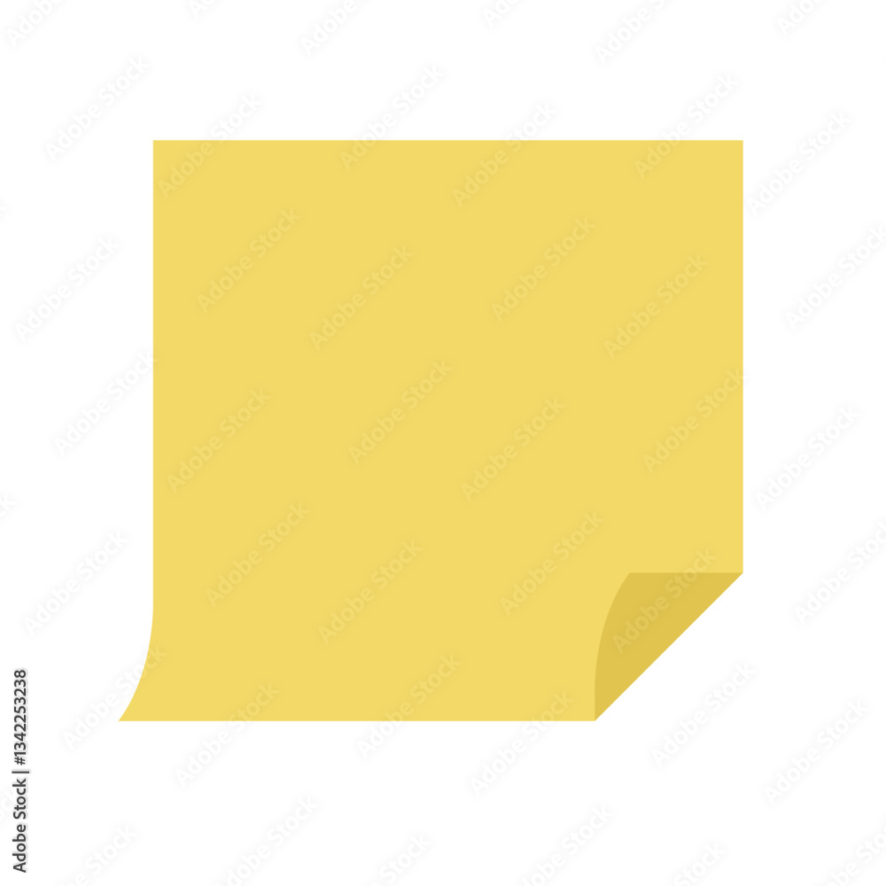 Yellow sticky note icon. Vector. Yellow sticky note icon. Vector.