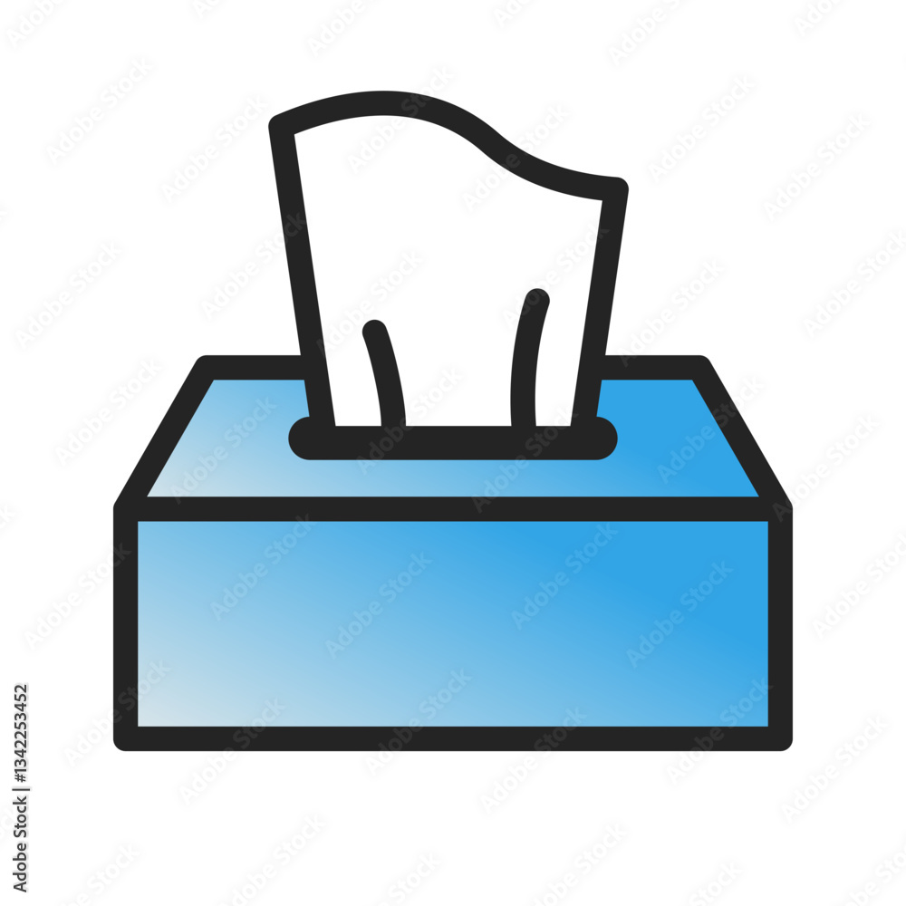 Blue gradient tissue box icon. Vector. Blue gradient tissue box icon. Vector.