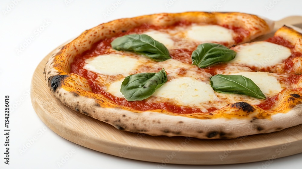 Delicious cheese pizza, wood-fired crust, basil Delicious cheese pizza, wood-fired crust, basil