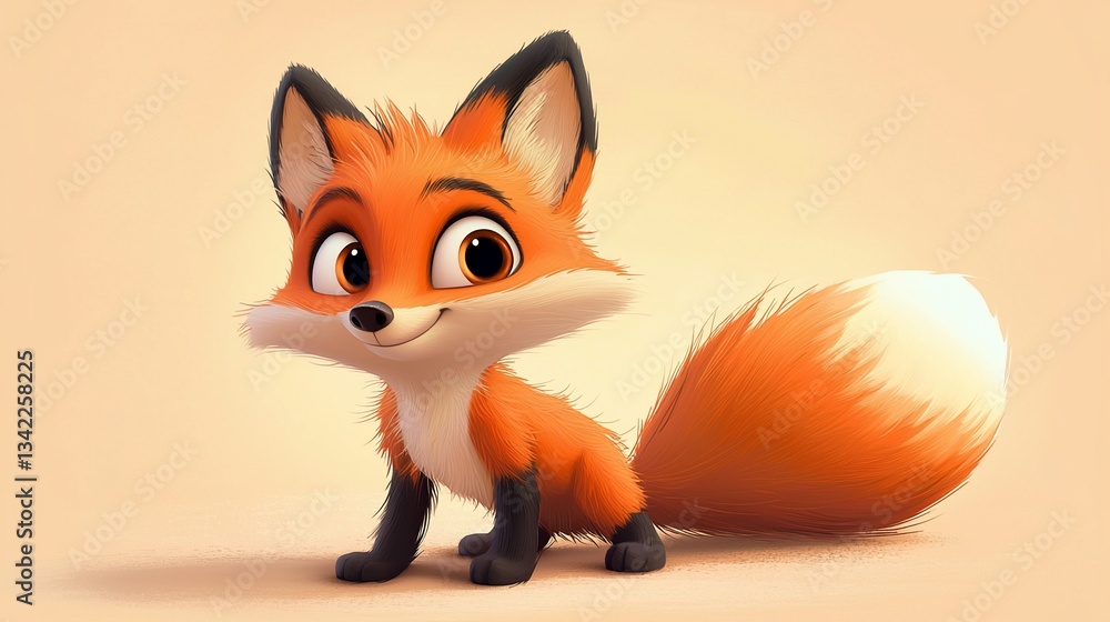 Obraz premium Cute Fox Digital Art (1)