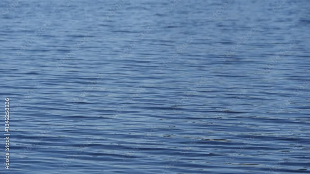 Peaceful wave patterns on water. Slow motion
