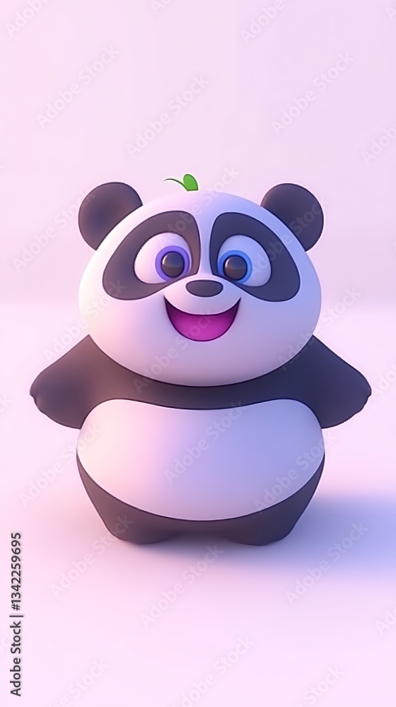 Naklejka premium Cute Cartoon Panda.