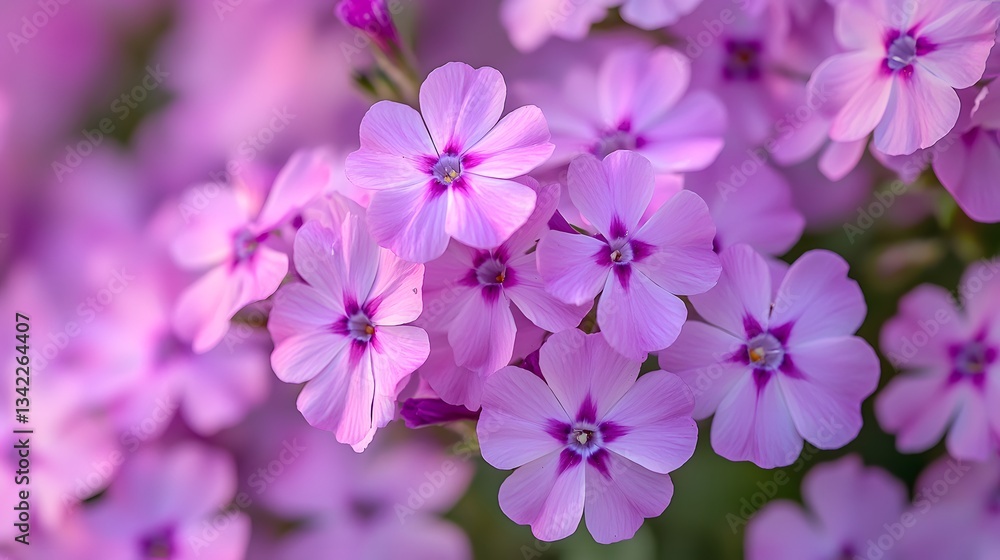 Delicate Pink Wildflowers Blooming in Springtime Garden Landscape Delicate Pink Wildflowers Blooming in Springtime Garden Landscape